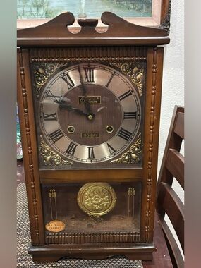 Centurion Classic Brown and Gold Mantel Wall Clock - 35 Day Movement